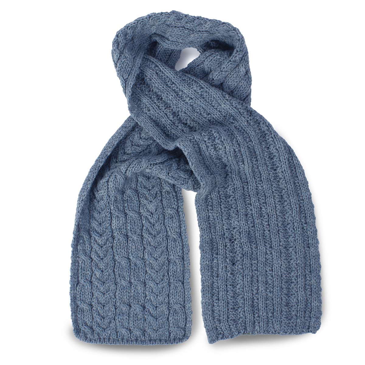 landelijk pijpleiding T Grijsblauwe sjaal van 100% wol