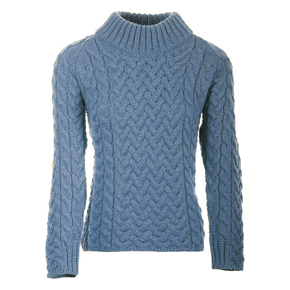 Grijsblauwe merinowollen Sweater