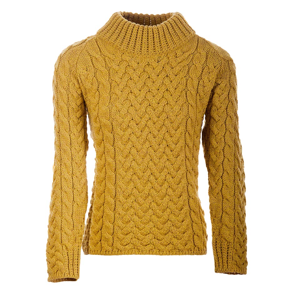 Nauwgezet Millimeter efficiënt Gele Aran sweater van wol / damestrui