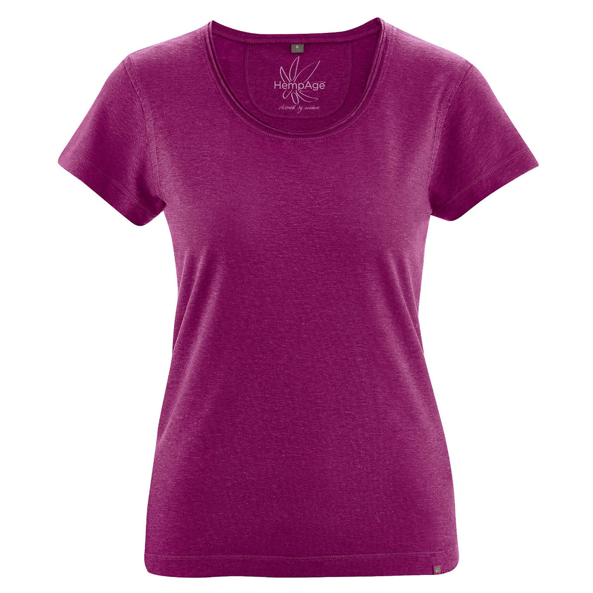 Roodblauw dames T-shirt van hennep en biokatoen