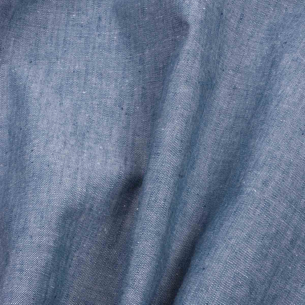 Blauwe chambray van katoen