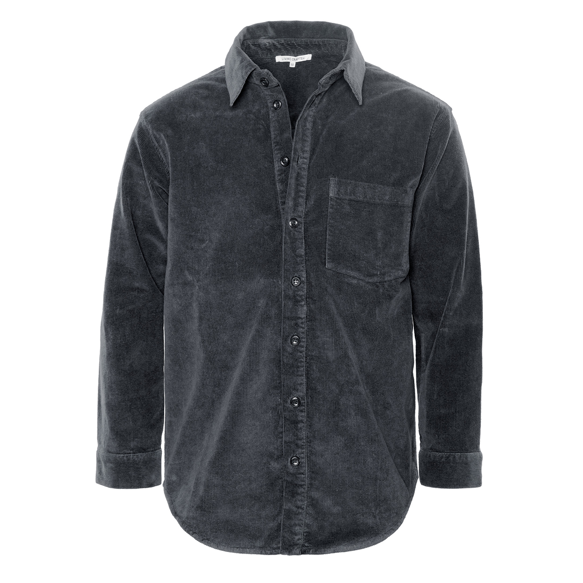 Antraciet overshirt van biologisch katoenen corduroy | GOTS