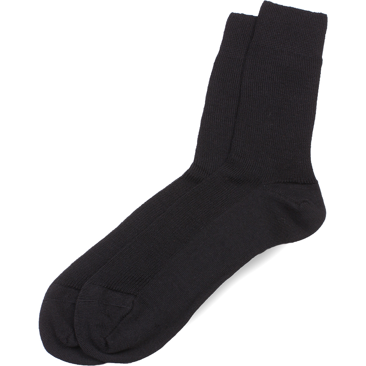 Fijngebreide zwarte damessokken van biologische wol