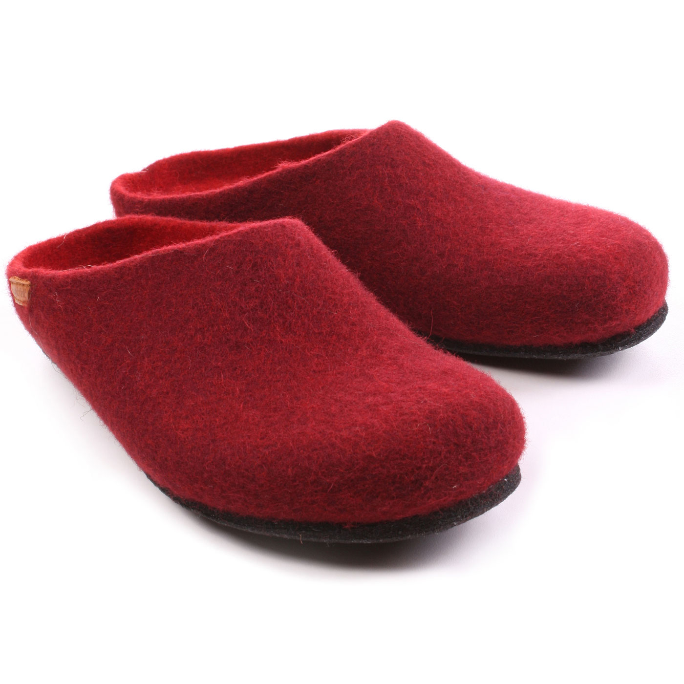 Chiantikleurige damespantoffels van vervilte wol