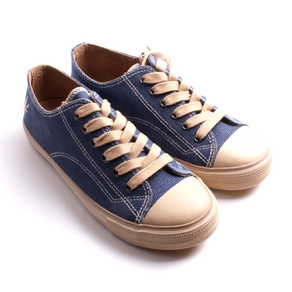 Historicus vork voeden Blauwe sneakers met hennep voor heren