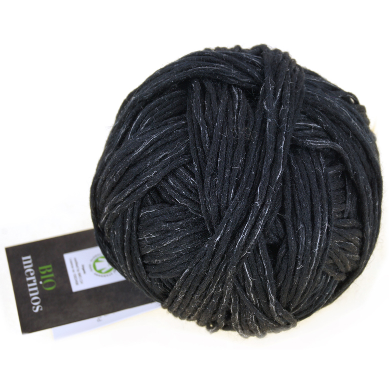 Biowollen breigaren met linnen in zwarte kleur