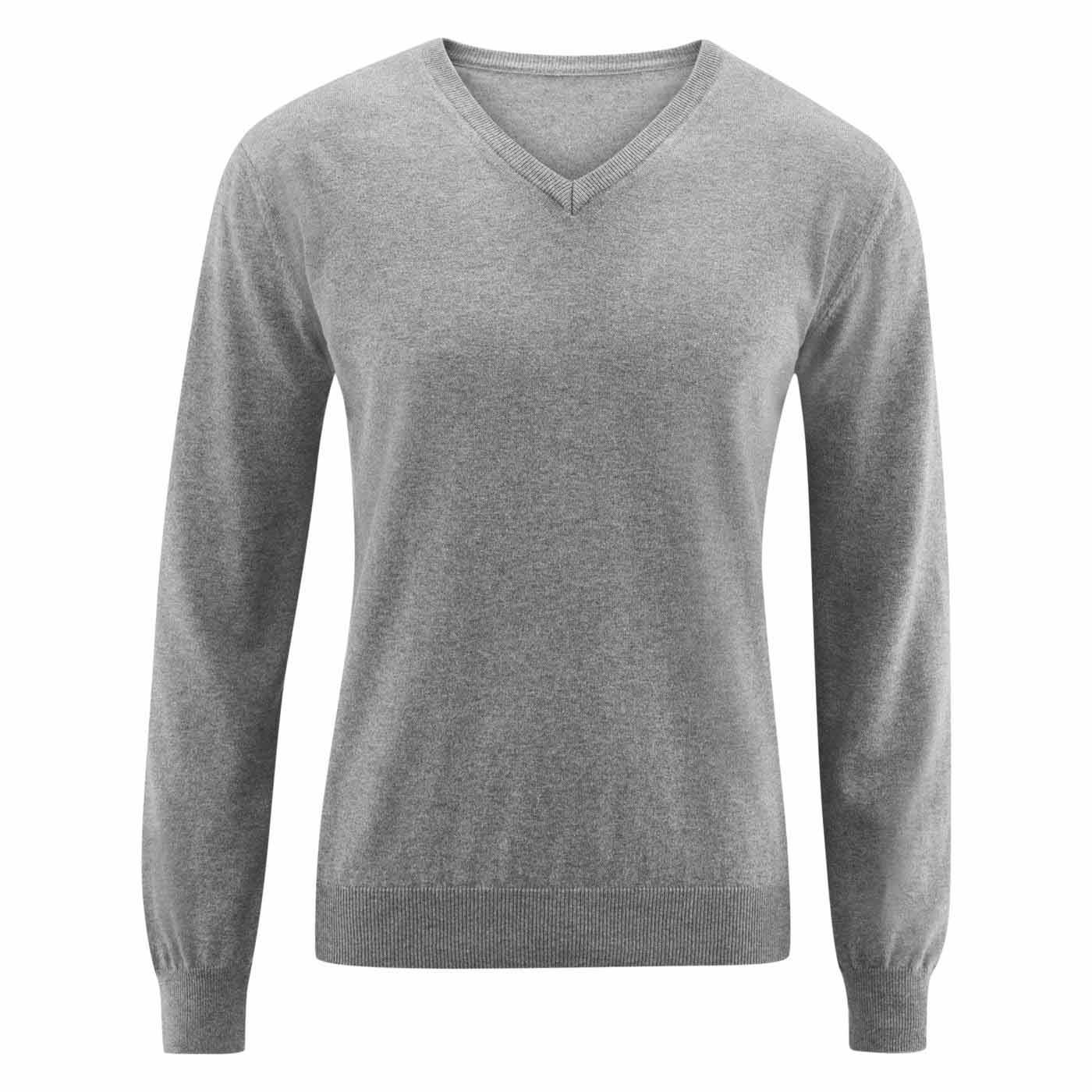 Grijze herentrui van biologische katoenTrui van Living Crafts Heren pullover trui grijs v hals alpaca wol apu kuntur | ARAÑA