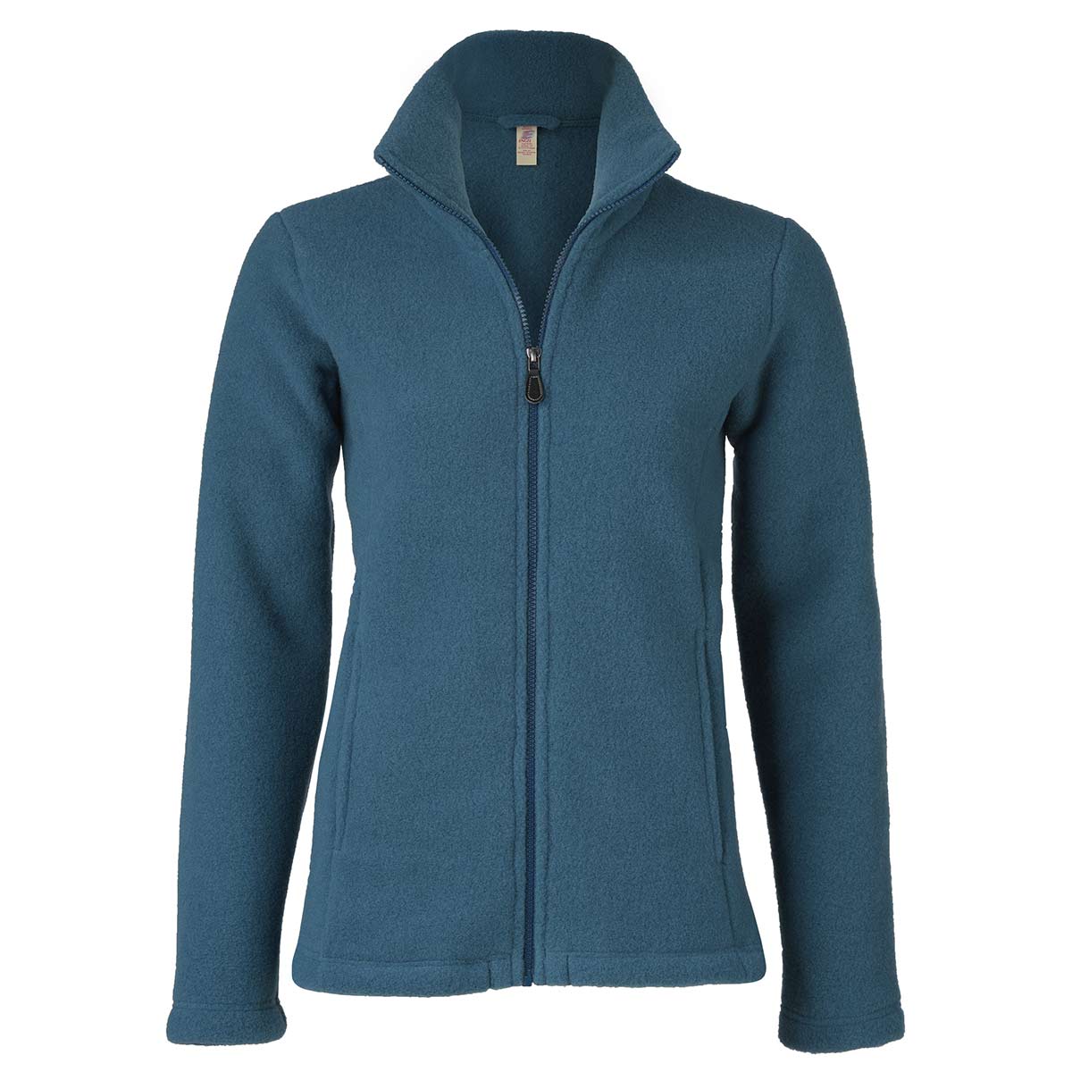 Blauw damesvest van biologische wolf/Vest van Engel Natur